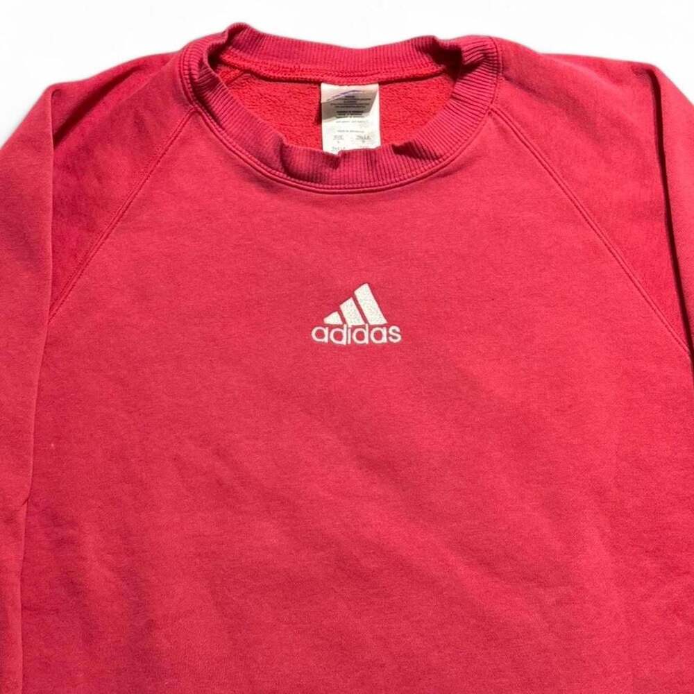 Vintage Adidas Center Logo Crewneck Sweatshirt Pink Women's Large